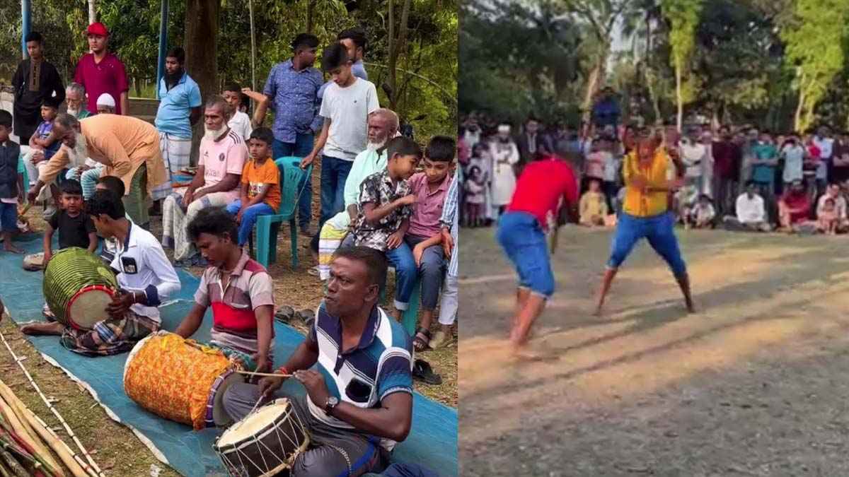 নাটোরে ৫০ বছরের ঐতিহ্যবাহী লাঠি খেলা অনুষ্ঠিত 