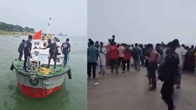 আবারও দৌলতদিয়া ফেরিঘাটে যাত্রীবাহী বাস ডুবি