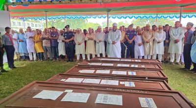 সৌদি অগ্নিকাণ্ডে নিহত নওগাঁর ৭ প্রবাসীর জানাজা সম্পন্ন