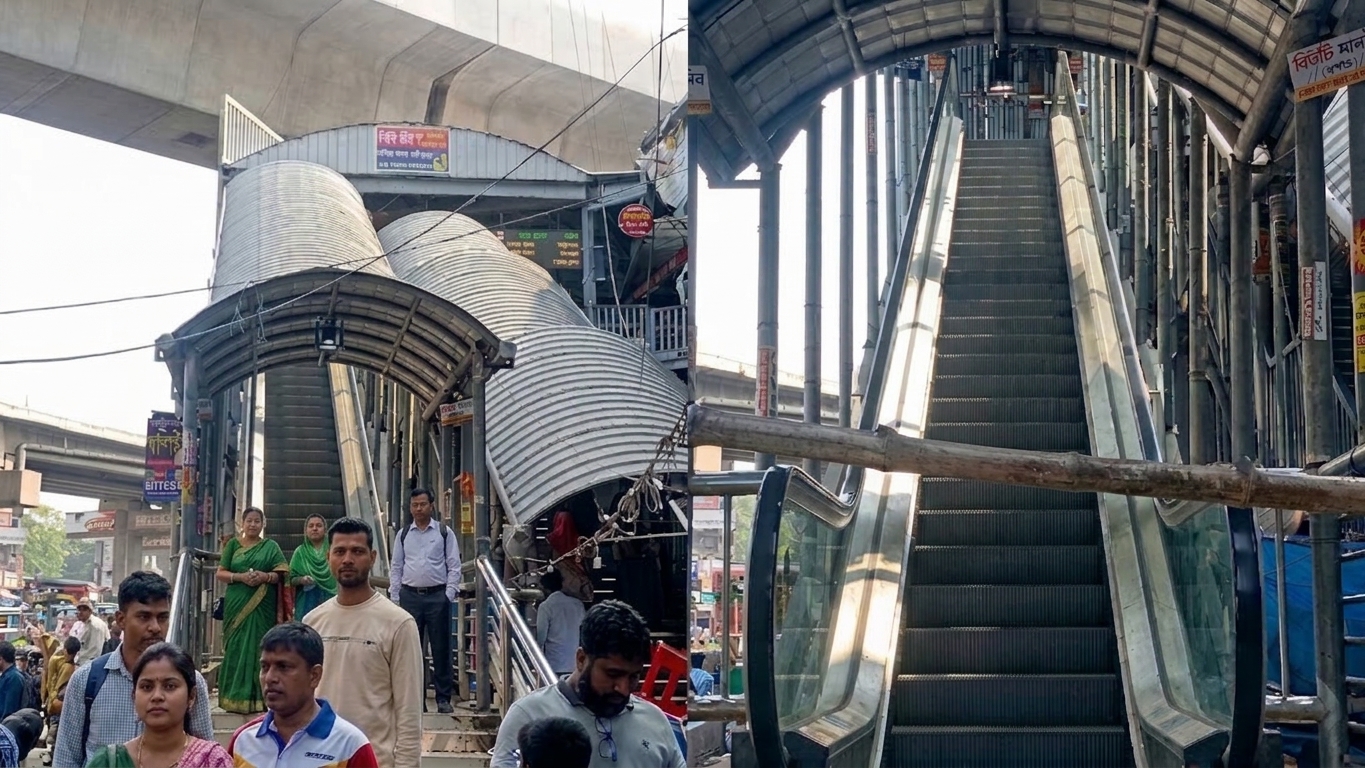 এসকেলেটর উদ্বোধনের জৌলুশ, তারপর অচল!