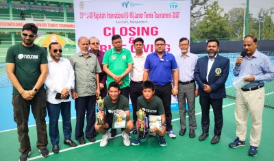 ছয় দিনের লড়াই শেষে রাজশাহীতে শেষ হলো জুনিয়র টেনিস টুর্নামেন্ট