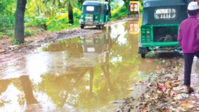 গর্তে পানি, কাদায় দুর্ভোগ—চলাচলই দায়